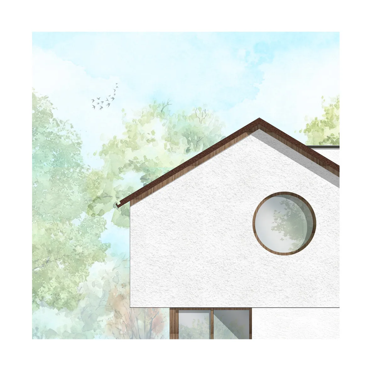 Esquisse de la maison F. - EXTENSION ET TRANSFORMATION INTERIEURE D’UNE MAISON INDIVIDUELLE à Duingt par Céline Commaille Architecte