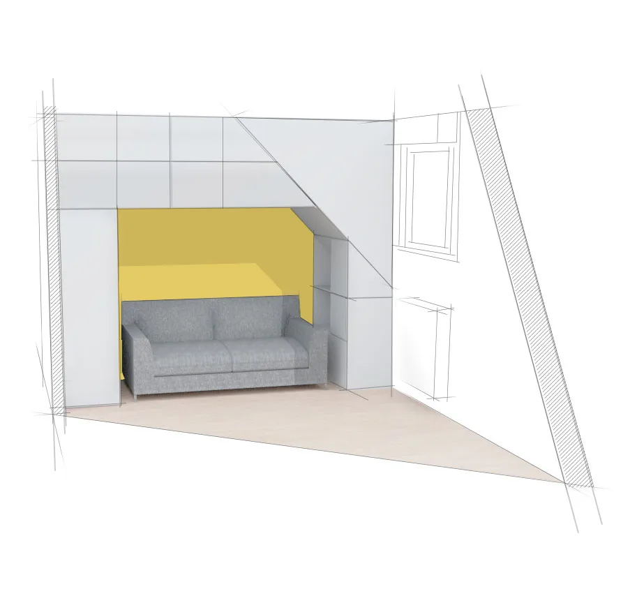 Vue de la chambre B. - Aménagement d'une chambre à Annecy par Céline Commaille Architecte