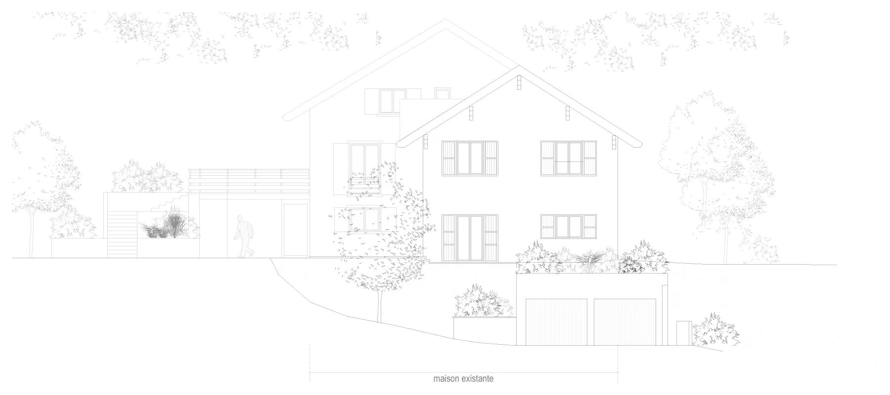 Extension B. - Projet d'esquisse à Annecy par Céline Commaille Architecte