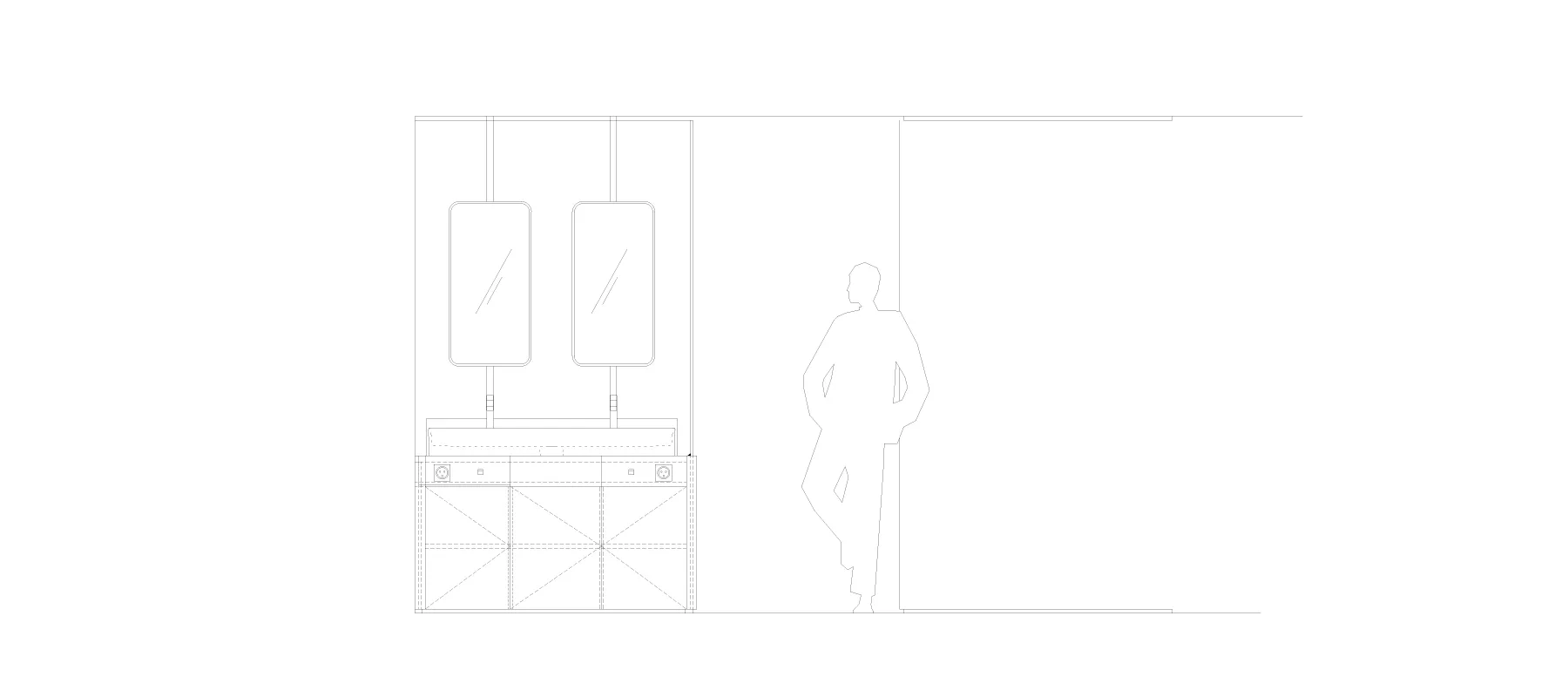 Plan de la salle de bain B. - Rénovation d'une salle de bain à Pers-Jussy par Céline Commaille Architecte