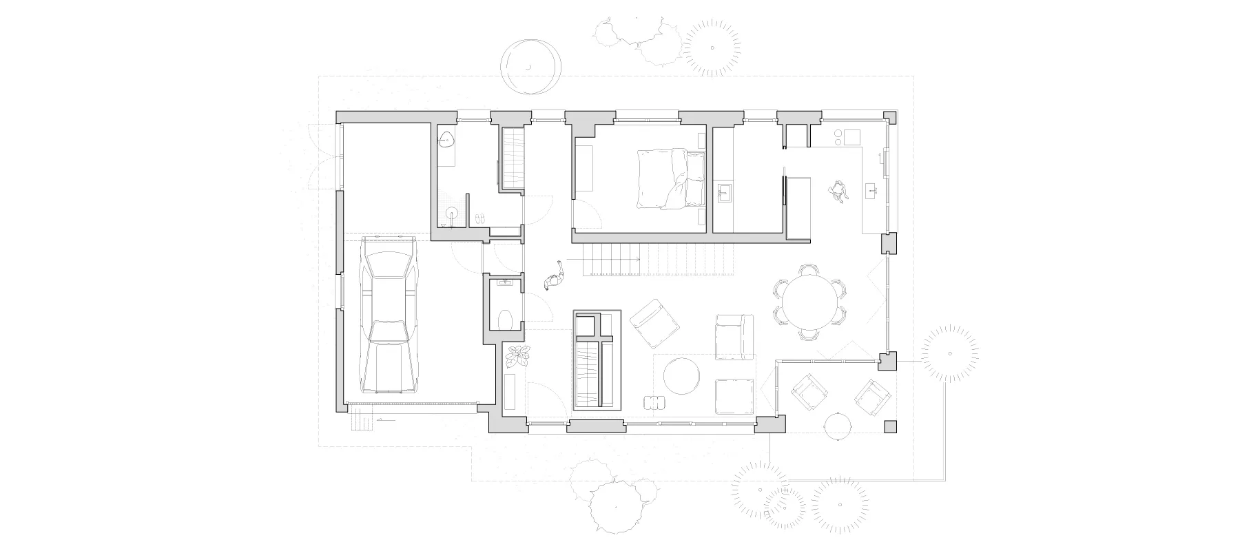 Plan de la maison D. par Céline Commaille Architecte