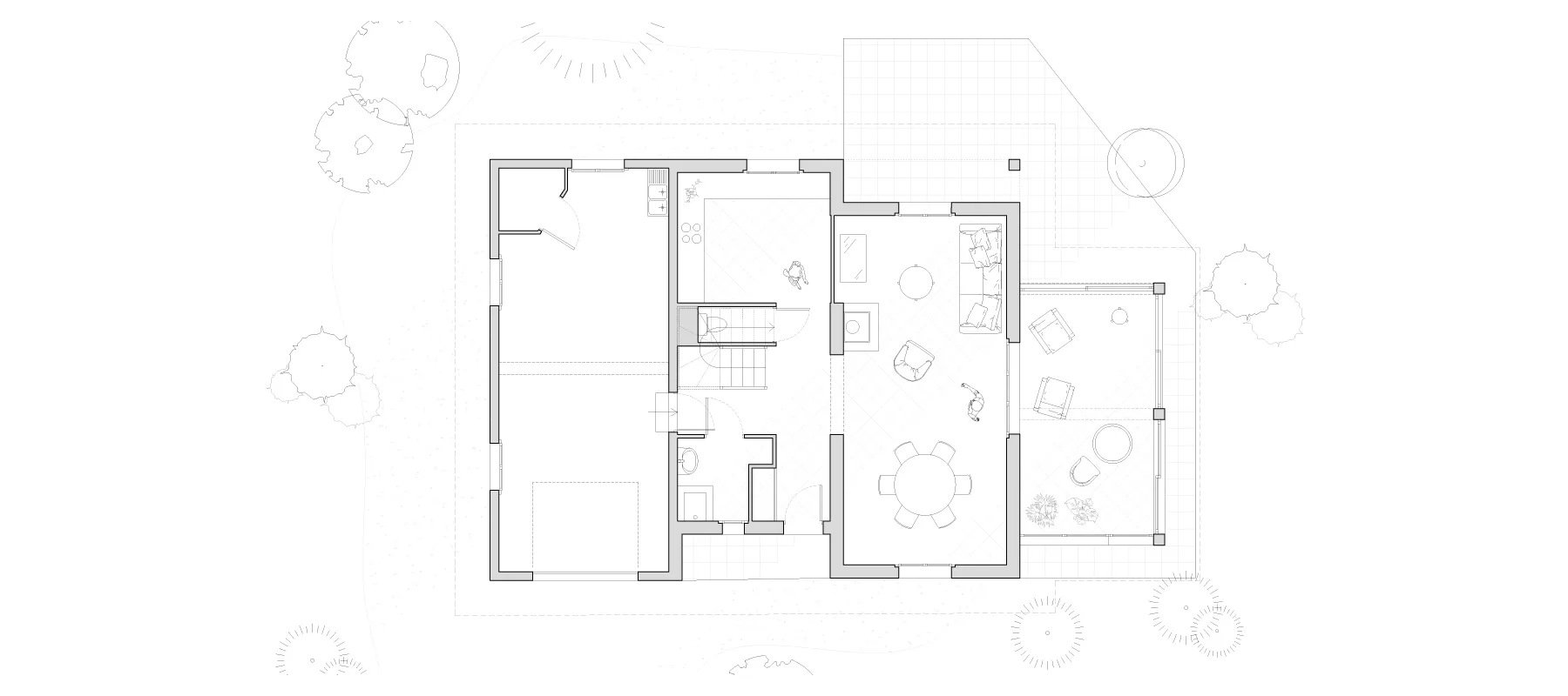 Plan de la maison R. - Projet d'architecture par Céline Commaille Architecte