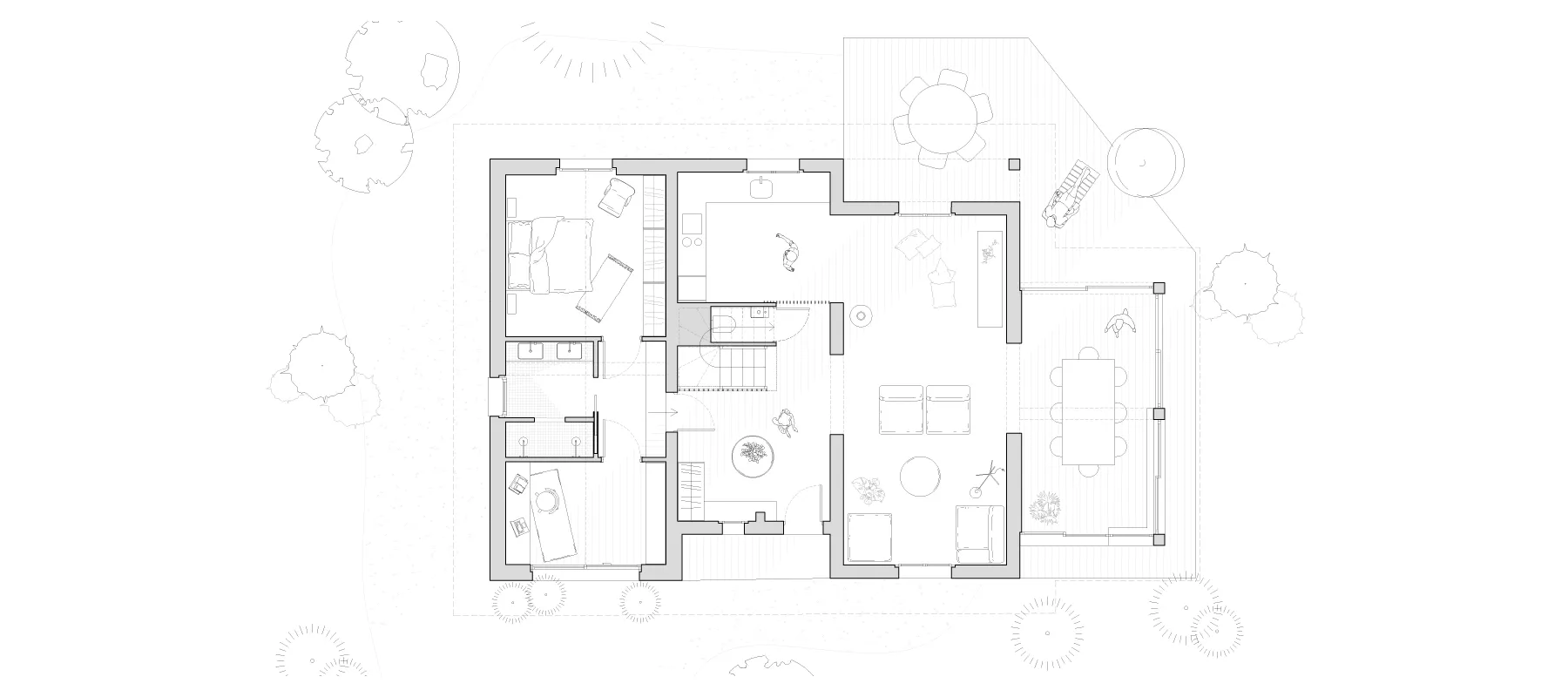 Plan de la maison R. - Projet d'architecture par Céline Commaille Architecte